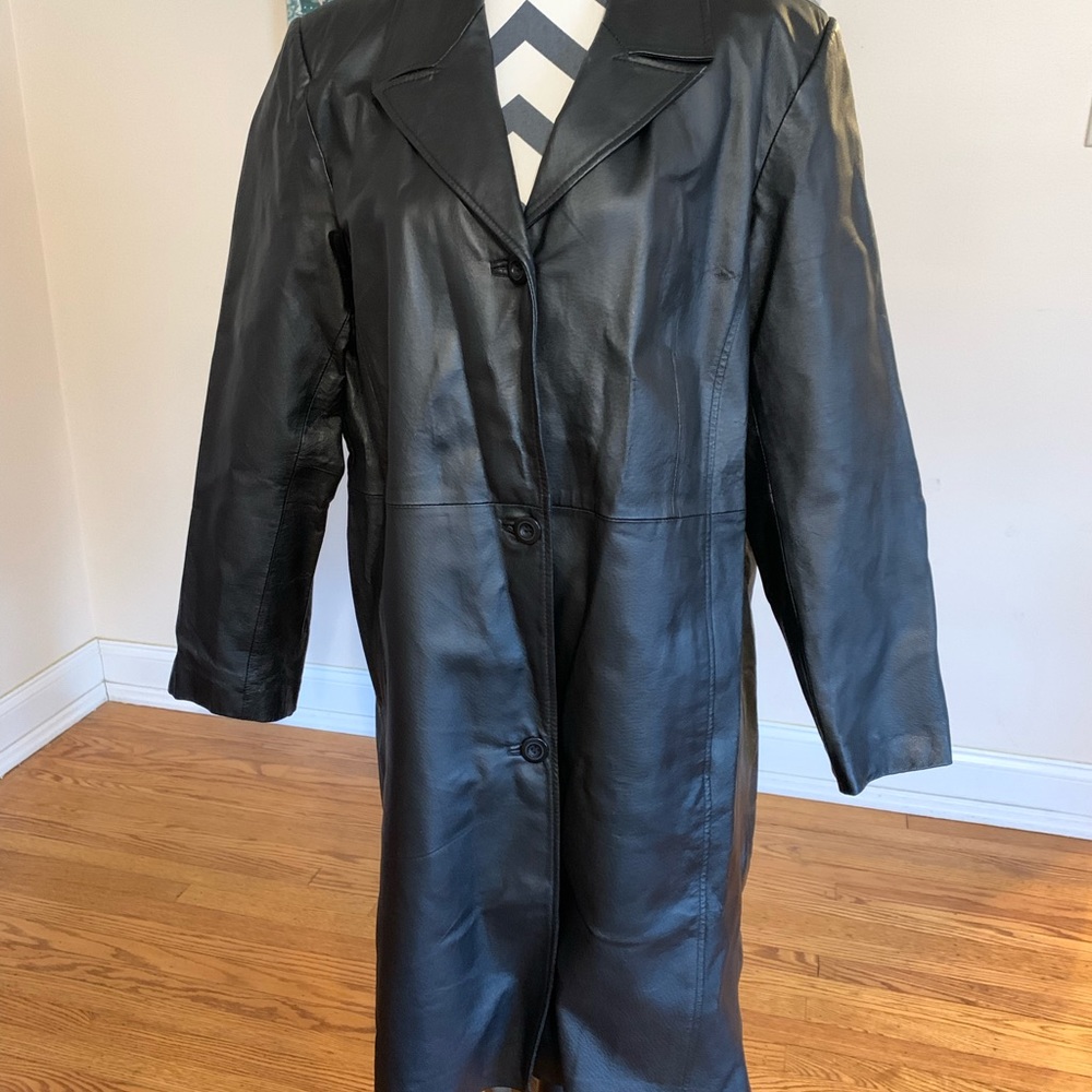 Centigrade leather long coat
